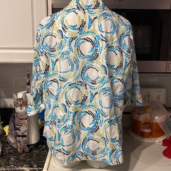 L womens Alia casual 3/4 sleeve button up plus size shirt 18W - Picture 3 of 4